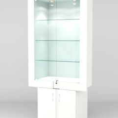 Витрина ЭЛЕКТРА №7-1 (задняя стенка - ДСП), Белый