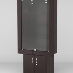 Витрина ЭЛЕКТРА №7-1 (задняя стенка - ДСП), Дуб Венге