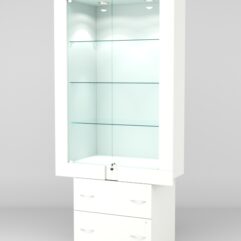 Витрина ЭЛЕКТРА №7-2 (задняя стенка - ДСП), Белый