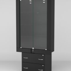 Витрина ЭЛЕКТРА №7-2 (задняя стенка - ДСП), Черный