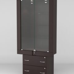 Витрина ЭЛЕКТРА №7-2 (задняя стенка - ДСП), Дуб Венге
