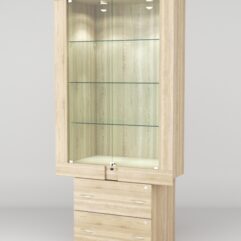 Витрина ЭЛЕКТРА №7-2 (задняя стенка - ДСП), Дуб Сонома