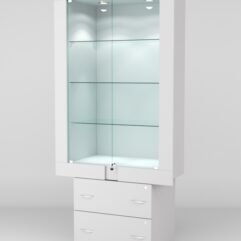 Витрина ЭЛЕКТРА №7-2 (задняя стенка - ДСП), Серый