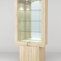 Витрина ЭЛЕКТРА №8-1 (задняя стенка - зеркало), Дуб Сонома