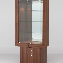 Витрина ЭЛЕКТРА №8-1 (задняя стенка - зеркало), Орех
