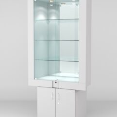 Витрина ЭЛЕКТРА №8-1 (задняя стенка - зеркало), Серый