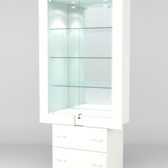 Витрина ЭЛЕКТРА №8-2 (задняя стенка - зеркало), Белый