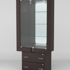Витрина ЭЛЕКТРА №8-2 (задняя стенка - зеркало), Дуб Венге