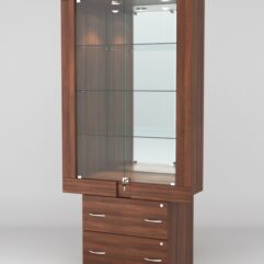 Витрина ЭЛЕКТРА №8-2 (задняя стенка - зеркало), Орех