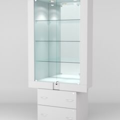 Витрина ЭЛЕКТРА №8-2 (задняя стенка - зеркало), Серый