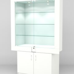 Витрина ЭЛЕКТРА №9-1 (задняя стенка - ДСП), Белый