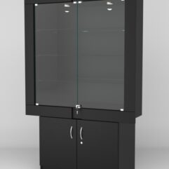 Витрина ЭЛЕКТРА №9-1 (задняя стенка - ДСП), Черный