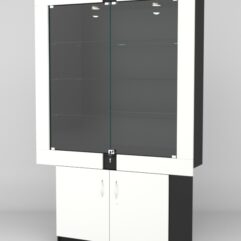 Витрина ЭЛЕКТРА №9-1 (задняя стенка - ДСП), Черный-Белый