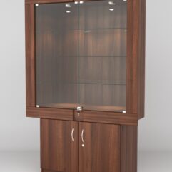 Витрина ЭЛЕКТРА №9-1 (задняя стенка - ДСП), Орех