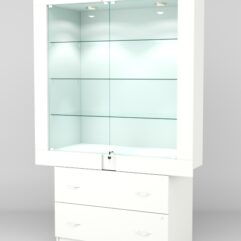 Витрина ЭЛЕКТРА №9-2 (задняя стенка - ДСП), Белый