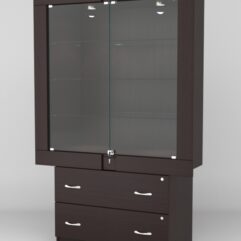 Витрина ЭЛЕКТРА №9-2 (задняя стенка - ДСП), Дуб Венге