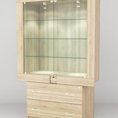 Витрина ЭЛЕКТРА №9-2 (задняя стенка - ДСП), Дуб Сонома