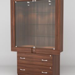 Витрина ЭЛЕКТРА №9-2 (задняя стенка - ДСП), Орех