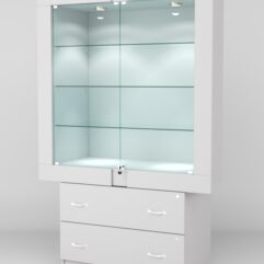 Витрина ЭЛЕКТРА №9-2 (задняя стенка - ДСП), Серый