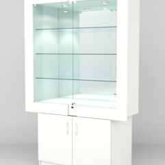 Витрина ЭЛЕКТРА №10-1 (задняя стенка - зеркало), Белый