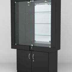 Витрина ЭЛЕКТРА №10-1 (задняя стенка - зеркало), Черный