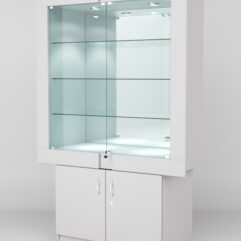 Витрина ЭЛЕКТРА №10-1 (задняя стенка - зеркало), Серый