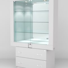 Витрина ЭЛЕКТРА №10-2 (задняя стенка - зеркало), Серый