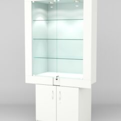 Витрина ЭЛЕКТРА №11-1 (задняя стенка - ДСП), Белый