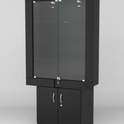 Витрина ЭЛЕКТРА №11-1 (задняя стенка - ДСП), Черный