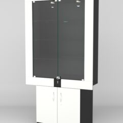 Витрина ЭЛЕКТРА №11-1 (задняя стенка - ДСП), Черный-Белый