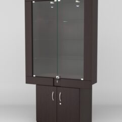 Витрина ЭЛЕКТРА №11-1 (задняя стенка - ДСП), Дуб Венге