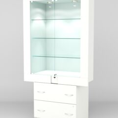 Витрина ЭЛЕКТРА №11-2 (задняя стенка - ДСП), Белый