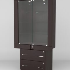 Витрина ЭЛЕКТРА №11-2 (задняя стенка - ДСП), Дуб Венге