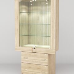 Витрина ЭЛЕКТРА №11-2 (задняя стенка - ДСП), Дуб Сонома