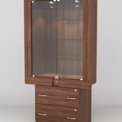 Витрина ЭЛЕКТРА №11-2 (задняя стенка - ДСП), Орех