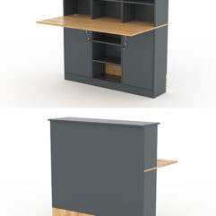 Модуль с царгой и столешницей СТАЙЛ №3В, Темно-серый и Дуб Золотистый