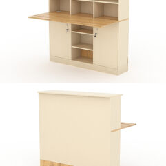 Модуль с царгой и столешницей СТАЙЛ №3В, Крем Вайс и Дуб Золотистый