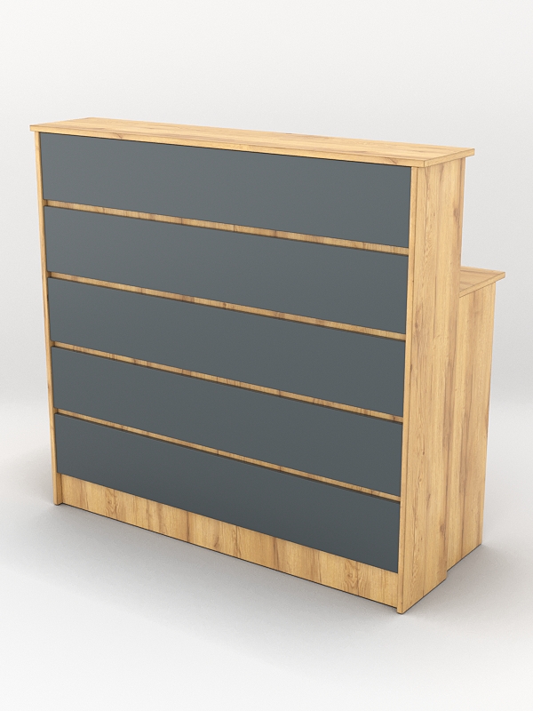 Ресепшн №51 для Фитнес Центра, Дуб Золотистый и Темно-Серый