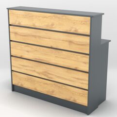 Ресепшн №51 для Фитнес Центра, Темно-серый и Дуб Золотистый