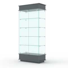 Витрина ФАНТАЗИЯ №1-1 (задняя стенка - стекло), Темно-Серый