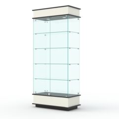 Витрина ФАНТАЗИЯ №1-1 (задняя стенка - стекло), Белый и Черный