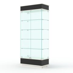 Витрина ФАНТАЗИЯ №1-1 (задняя стенка - стекло), Черный и Белый