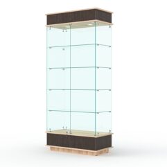 Витрина ФАНТАЗИЯ №1-1 (задняя стенка - стекло), Дуб Венге и Дуб Сонома
