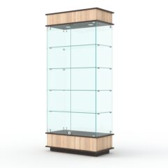Витрина ФАНТАЗИЯ №1-1 (задняя стенка - стекло), Дуб Сонома + Дуб Венге