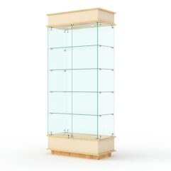 Витрина ФАНТАЗИЯ №1-1 (задняя стенка - стекло), Крем Вайс и Дуб Золотистый