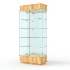 Витрина ФАНТАЗИЯ №1-2 (задняя стенка - зеркало), Дуб Золотистый