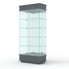 Витрина ФАНТАЗИЯ №1-2 (задняя стенка - зеркало), Темно-Серый