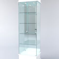 Витрина ФАНТАЗИЯ №2-2 (задняя стенка - зеркало), Белый