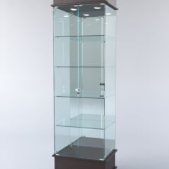 Витрина ФАНТАЗИЯ №2-2 (задняя стенка - зеркало), Дуб Венге