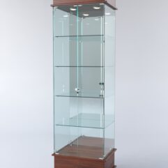 Витрина ФАНТАЗИЯ №2-2 (задняя стенка - зеркало), Орех